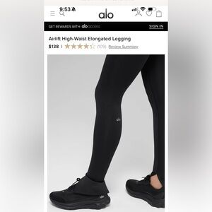 Alo Black split hem Leggings